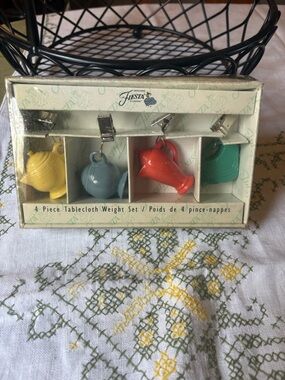 Fiesta Tablecloth Weight Set in Yellow, Light Blue, Red, Green